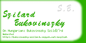 szilard bukovinszky business card